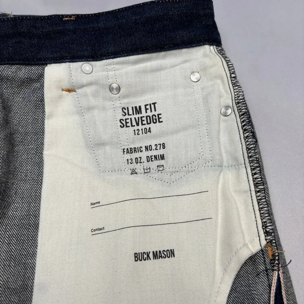 Buck Mason Slim Fit Selvedge 13oz Denim Jeans Men's 32x27.5 Made in USA